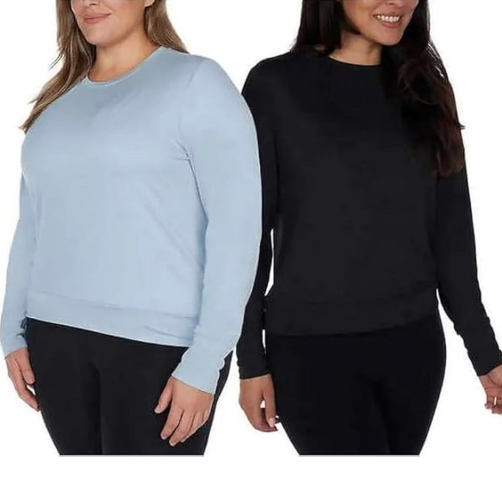 Lukka Lux Long Sleeve Tops Blue & Black Tops